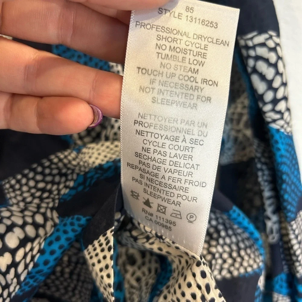 Tory Burch Girls XL Seashell Print Cotton Tunic Dress Blue White Boho Beach
